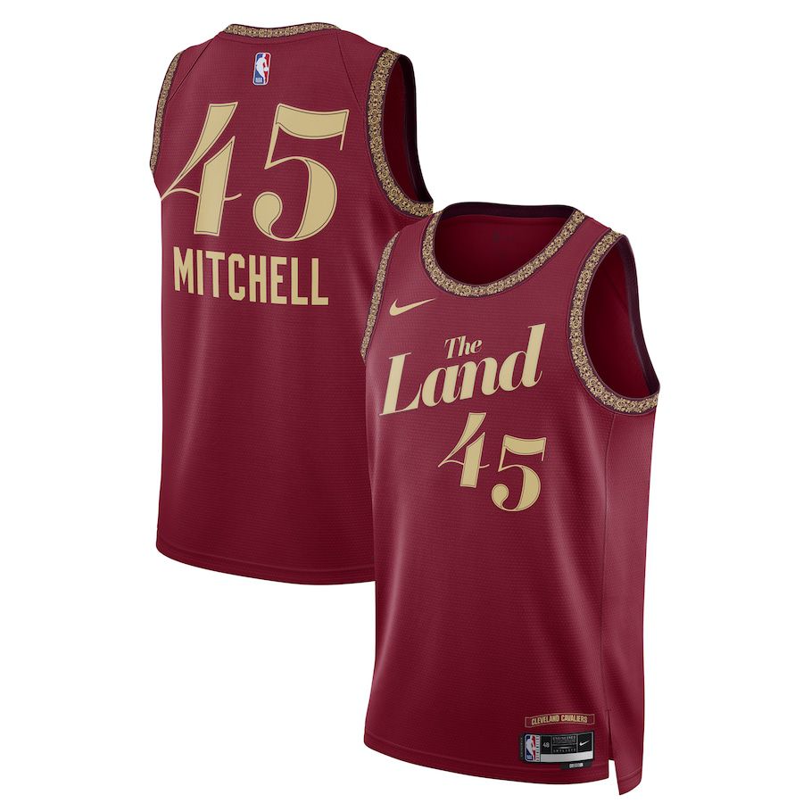 Men Cleveland Cavaliers #45 Donovan Mitchell Nike Wine City Edition 2023-24 Swingman NBA Jersey